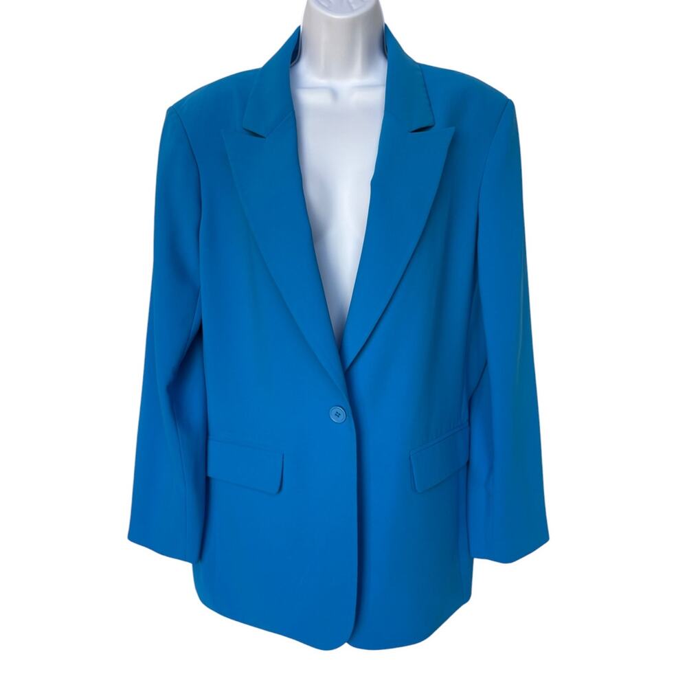Amanda Uprichard Bright Blue Reggie Oversize Blazer w Peak Lapels size M